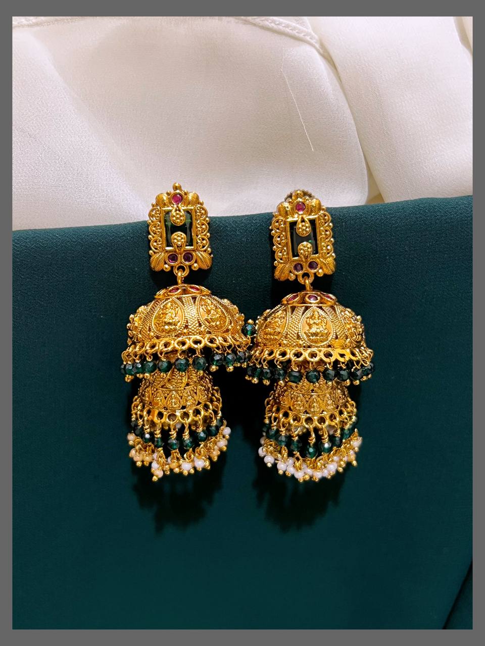 Double Jhumki Earring in Nakshi - NE00331