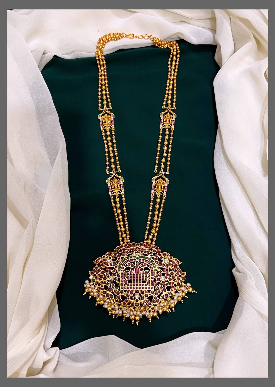 Shiva Linga Pendent with Peacock Gold Peal - PB0066