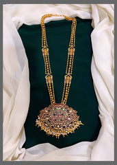 Shiva Linga Pendent with Peacock Gold Peal - PB0066