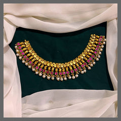 Jilebi Necklace in kundan - KN00493