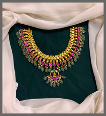 Jilebi Necklace with small Lakshmi Pendent - KN00497