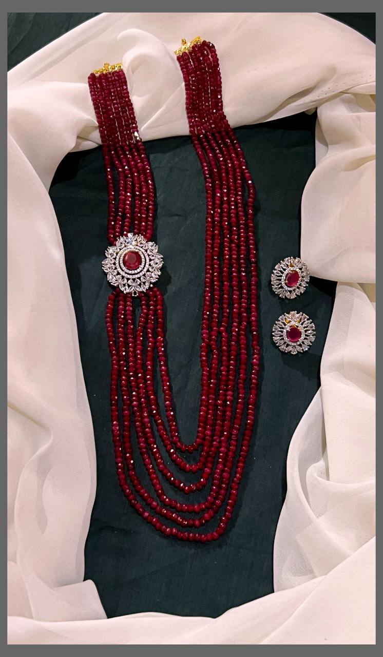 Beautiful Ruby pearl with Side Pendent - PB00202