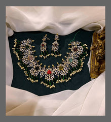 Beautiful White Stone Necklace in Victorian - VN00143