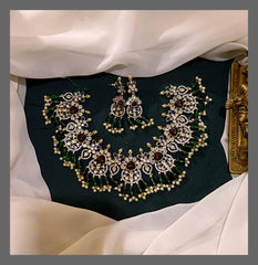 Beautiful White Stone Necklace in Victorian - VN00143