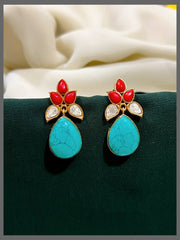 Beautiful Flower Earring in Kundan  - KE00396