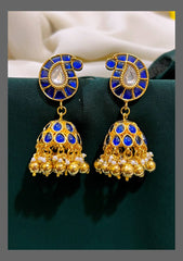 Blue Mango Jhumki in Kundan - KE00387