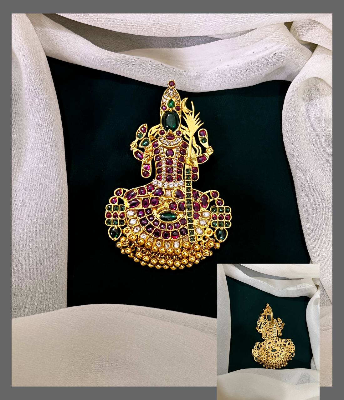 Kamakshi Amman Kempu Pendant - NP00155