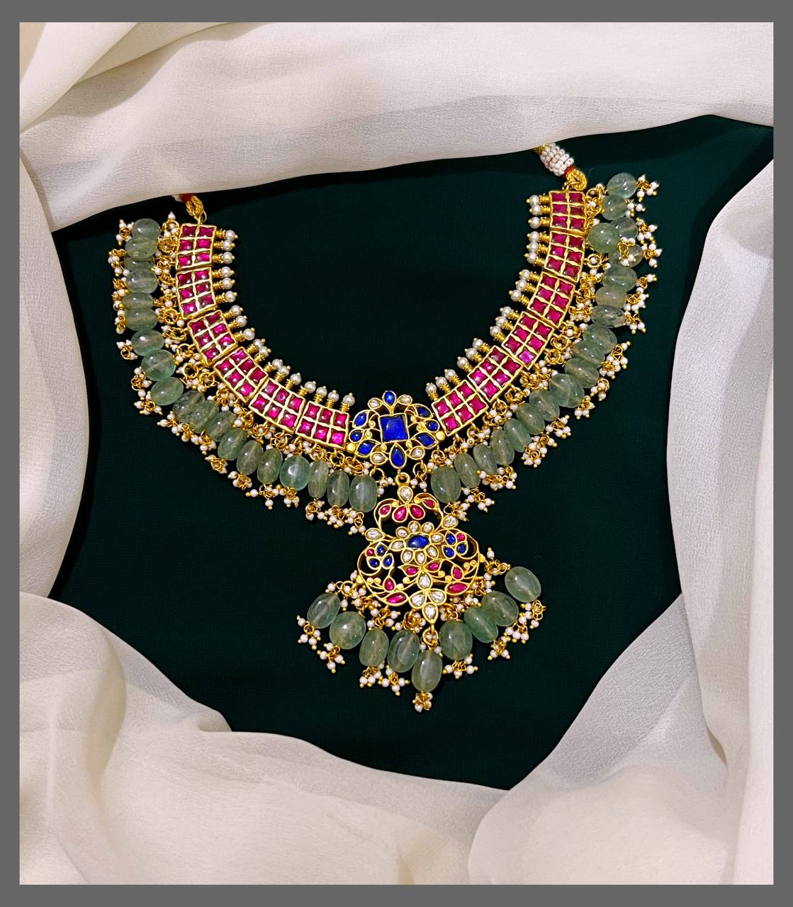 Beautiful Ruby Necklace in Kundan - Kn00380
