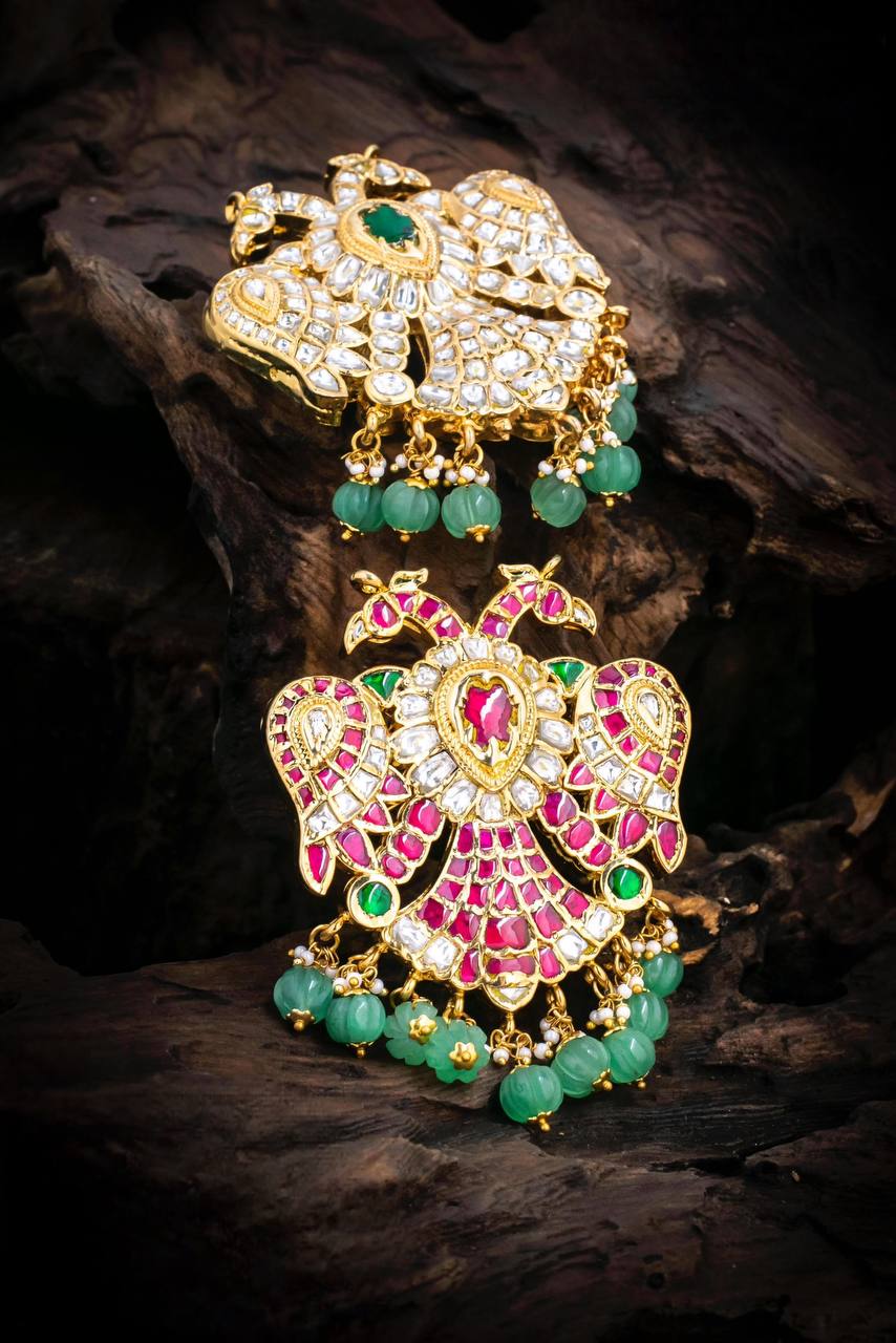 Double Side Garuda pendent in Kundan - KP00140