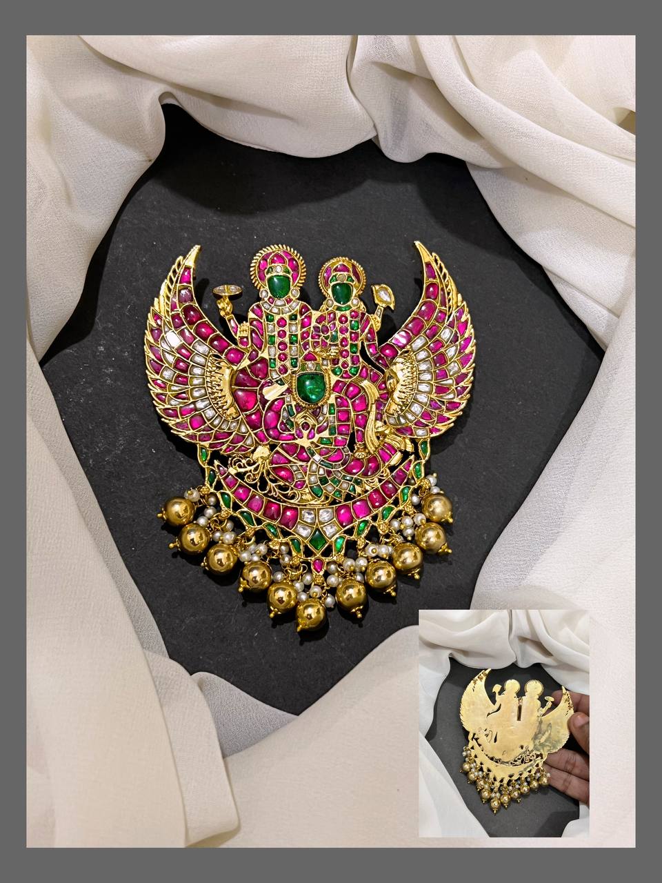 Lord Vishnu Kundan pendent - KP00141