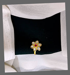 Flower Nose Ring In Kundan - NR0013