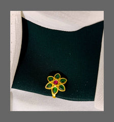 Flower Nose Ring In Kundan - NR0013