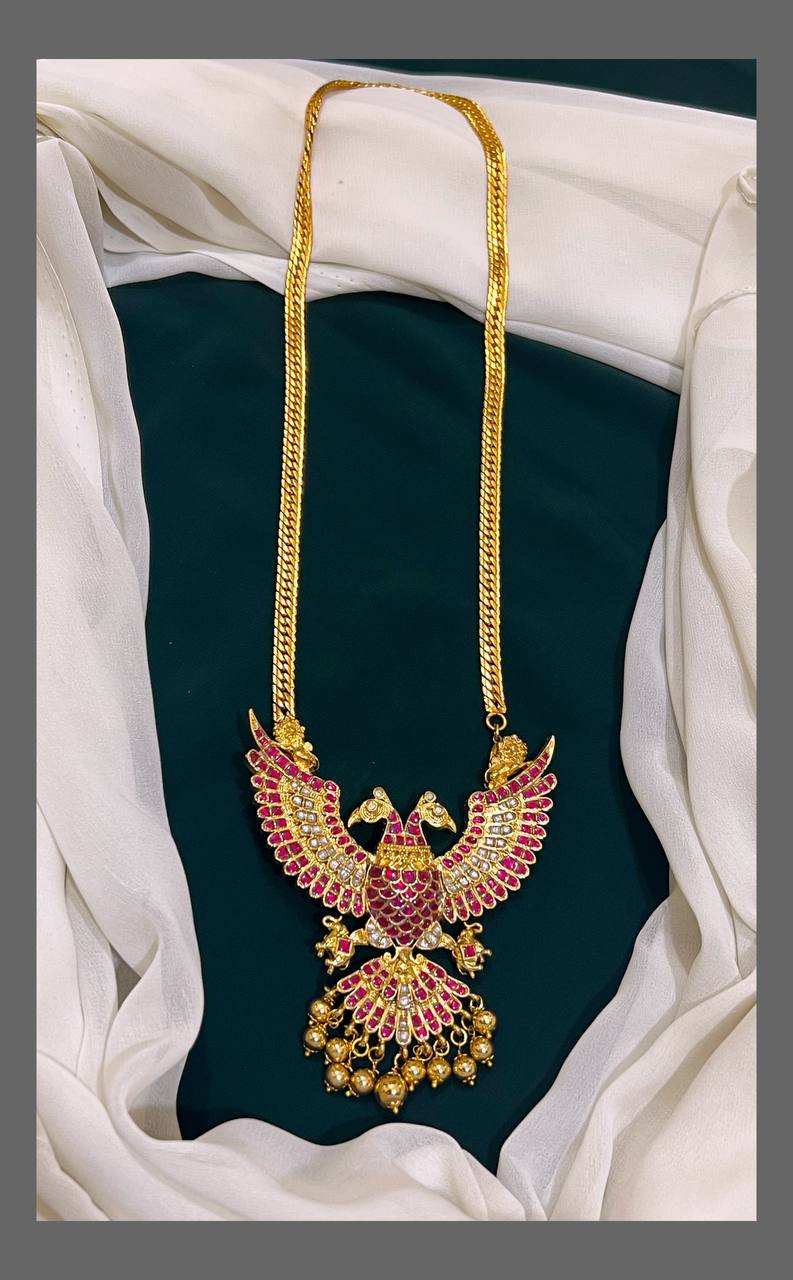 Jalebi Haram with Garuda pendent in kundan - KH00250