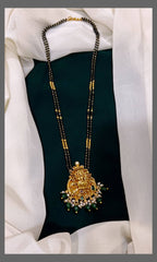 Black Beads Haram with Lakshmi Pendent - BD0048