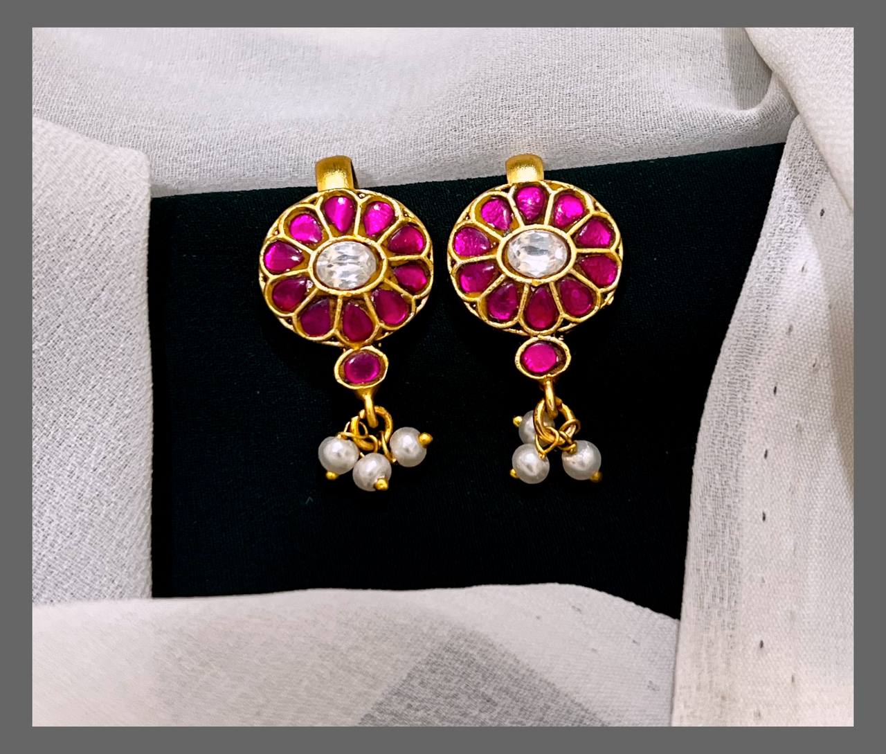 Ruby Flower Bugadi in Kundan - BU0082