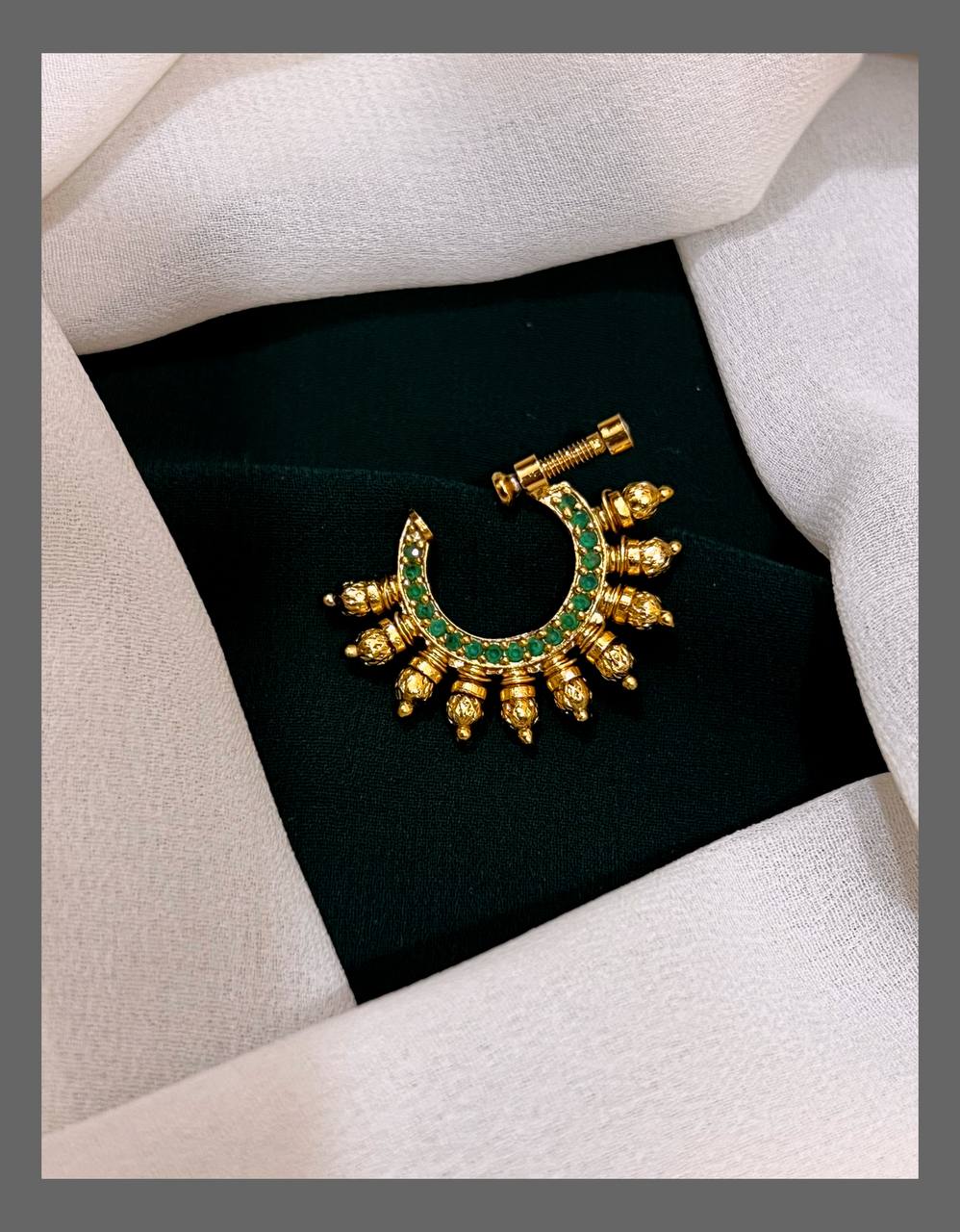 Beautiful Stone Nose Ring in Kundan - NR0027