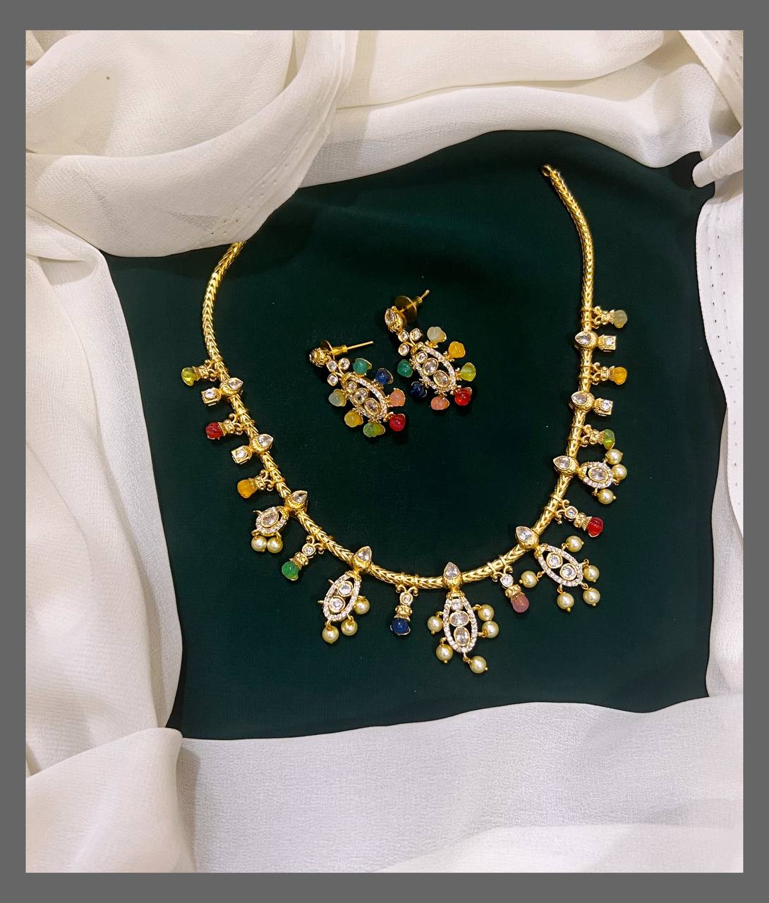 Multi Stone Nakshi Nacklace - NN00175