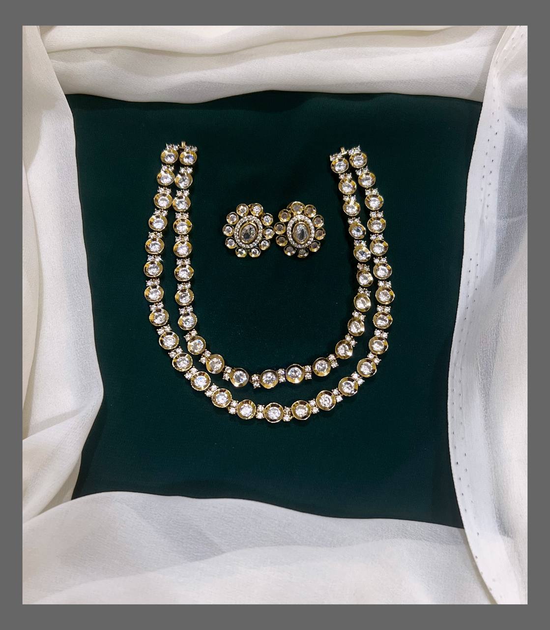 White Stone Victorian Necklace - VN0048