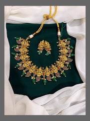 Beautiful Small Lakshmi with Mango Necklace in Kundan - KN00284