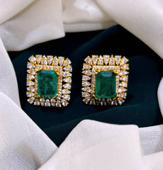 White Stud Earring in Nakshi - NE0198