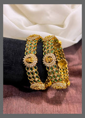 Lakshmi Emerald with White Stone Bangle -BG0090