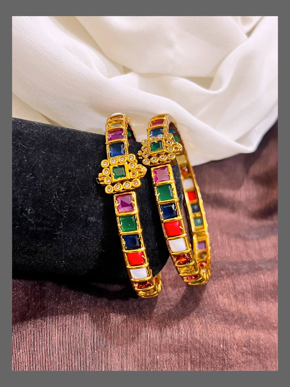 Navaratna button openable Bangle - BG0078