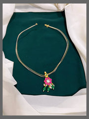 Invisible Thin Necklace pendent in Kundan - KN00312