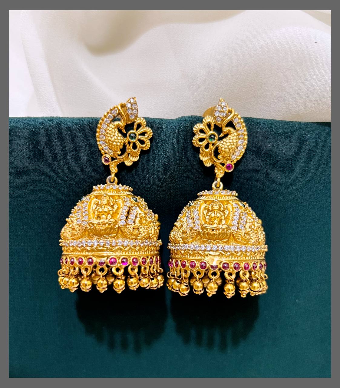Beautiful Peacock Jhumki Earring in Nakshi - NE00276