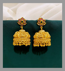 Ruby Flower Jhumki in Nakshi - NE00227