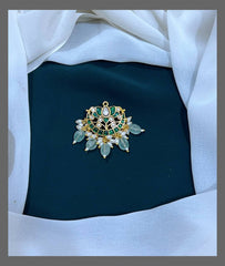 Lotus in Chandbali pendent in kundan - KP00125