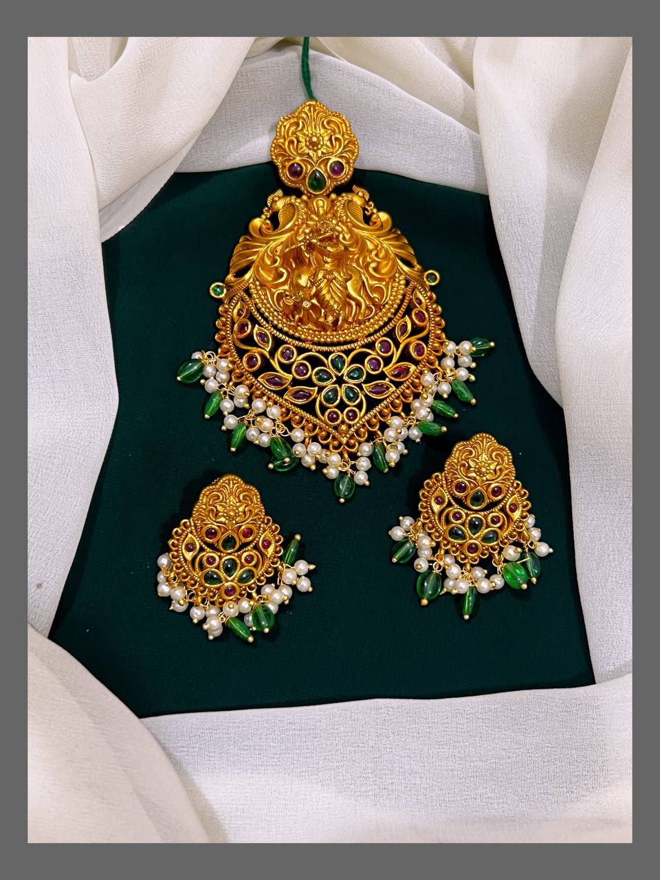 Krishna Pendent in Nakshi - NP00134