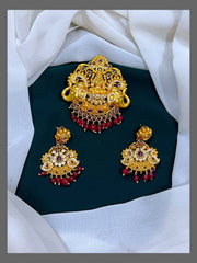 Lakshmi and Elephant Pendent in Nakshi - NP0017