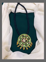 Black Dori With Emerald Pendent in Kundan - BD0027