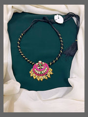 Black Dori With Kundan Pendent - BD0030