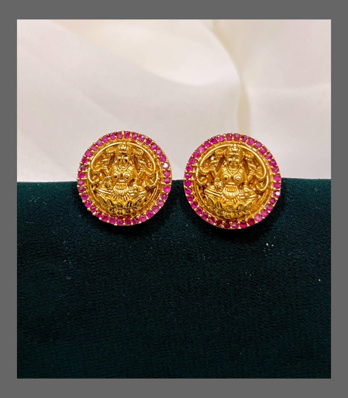 Ruby Lakshmi Stud Earring in Nakshi - NE00258