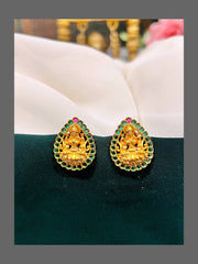 Emerald Lakshmi Stud Earring in Nakshi - NE00267