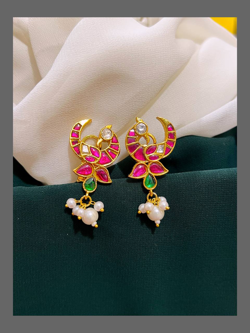 Ruby Bird Earring in Kundan - KE00320