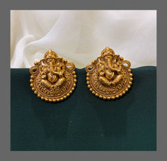 Lord Ganesh Stud Earring in Nakshi - NE00312