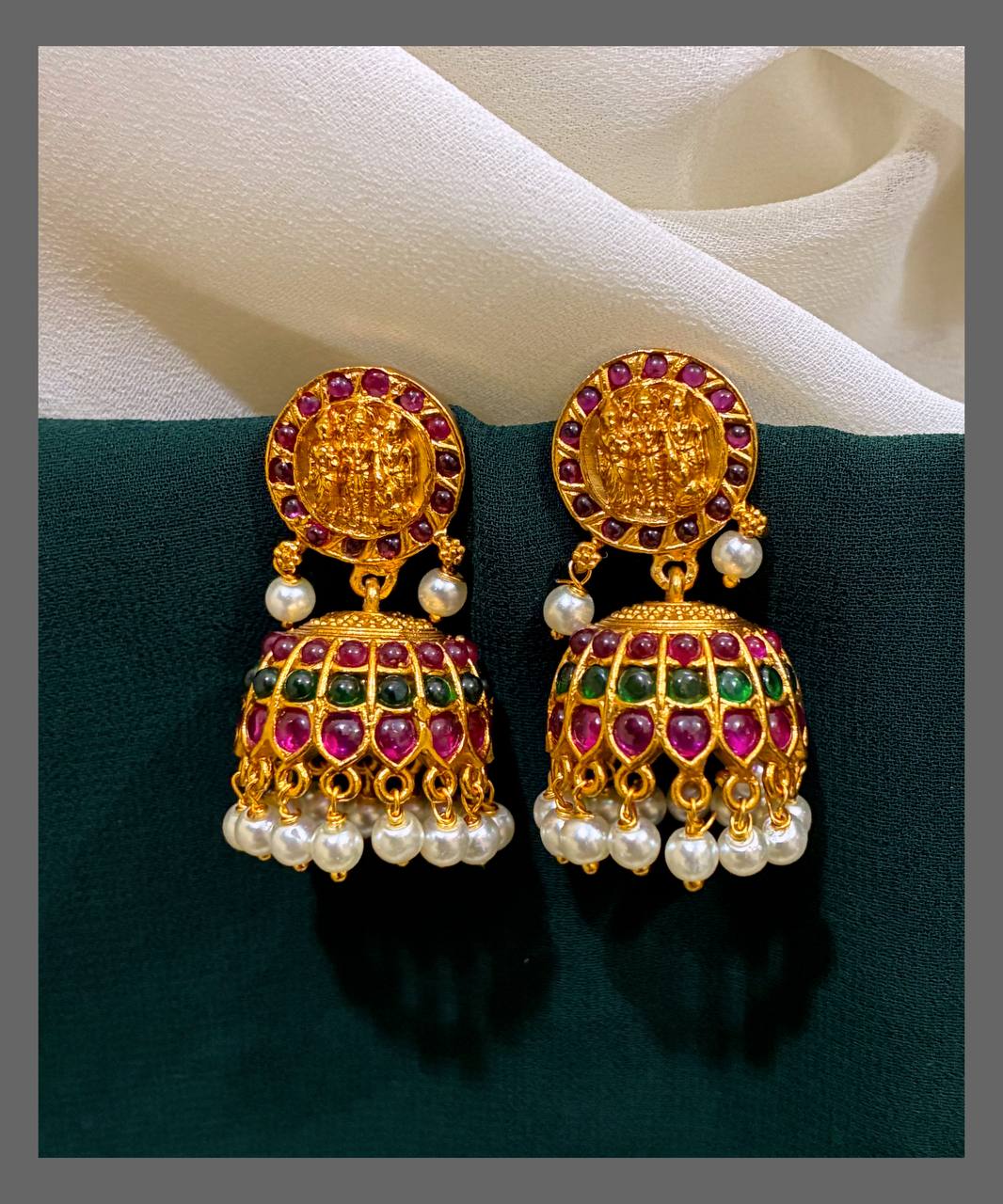 Ram parivar Jhumki Earring in Nakshi - NE00318
