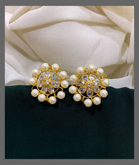 Pearl Stud Earring In Nakshi - NE00306