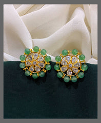 Pearl Stud Earring In Nakshi - NE00306