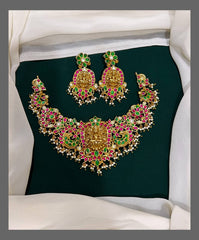 Lakshmi Necklace with Peacock in Kundan - KN0067