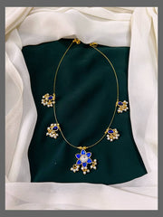 Invisible Chain with Flower Pendent in Jadau -  KN00321