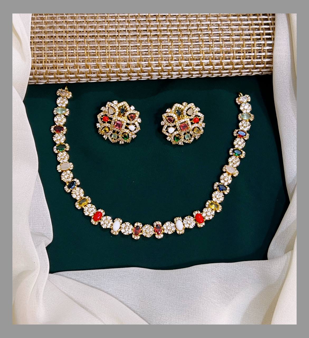 Multi Choker Diamond  Necklace in Diamond - DN0019