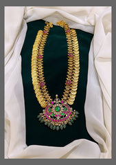 Kashu haram with Pendent in Kundan - KH00234