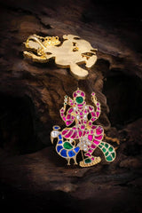 Beautiful Lord Murgan with Peacock in Kundan - KP00143