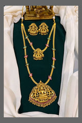 Double layer  Haram with Lakshmi pendent in Kundan - KH00237