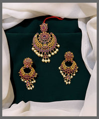 Chand Bali Ruby Pendent in Nakshi - NP00145