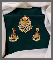 Multi colored Lakshmi pendant in Nakshi - NP0025