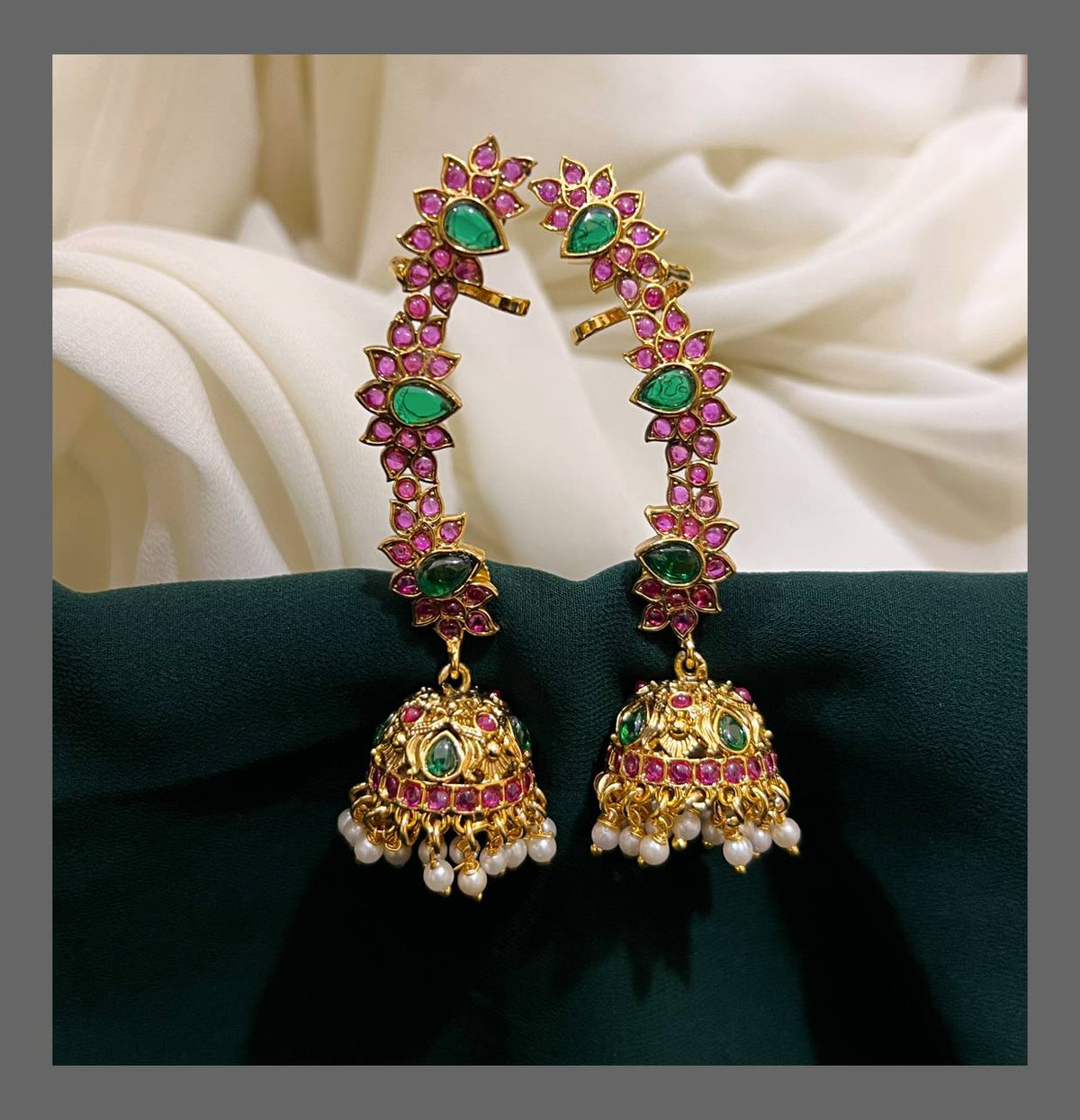 Beautiful Ruby Earring Cuff in Kundan - KE00316